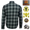 Men Motorbike Flannel Lumberjack Grey Shirts Reinforced with DuPont™ Kevlar® fiber